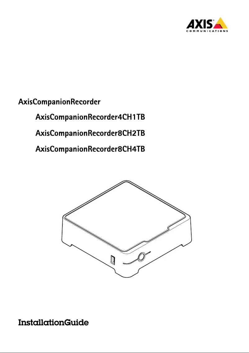 Page n°1 - Manuel utilisateur Axis Companion Recorder