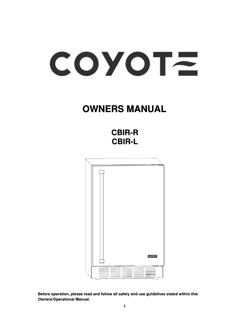 Image de la première page du manuel de l'appareil CBIR-R