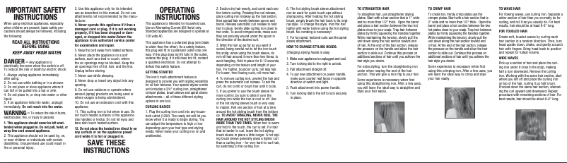 Página 1 del manual Manual de usuario Conair CB600WTCS