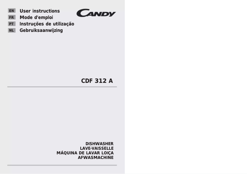 Page 1 de la notice Manuel utilisateur Candy CDF312A-85S