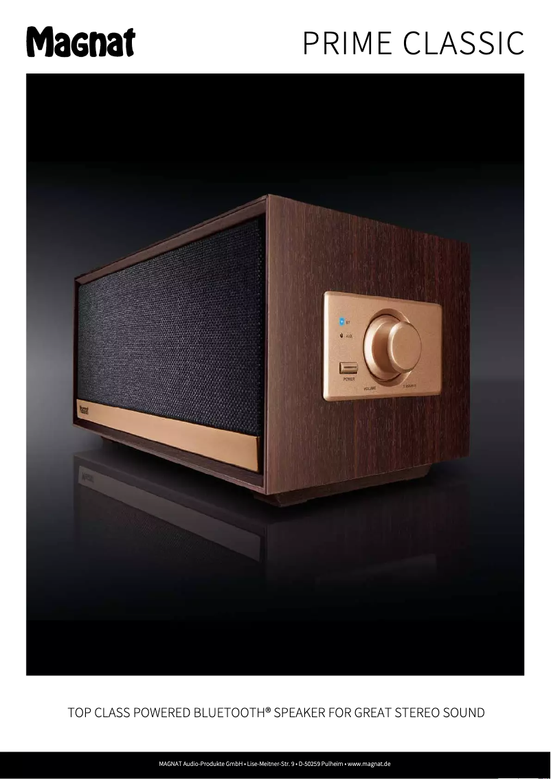 Page 1 de la notice Fiche technique Magnat Prime Classic