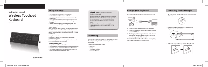 Image de la première page du manuel de l'appareil SMEDIAKB