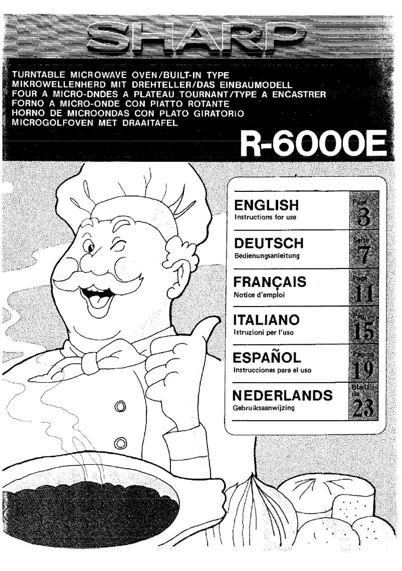 Page n°1 - Manuel utilisateur Sharp R-6000E