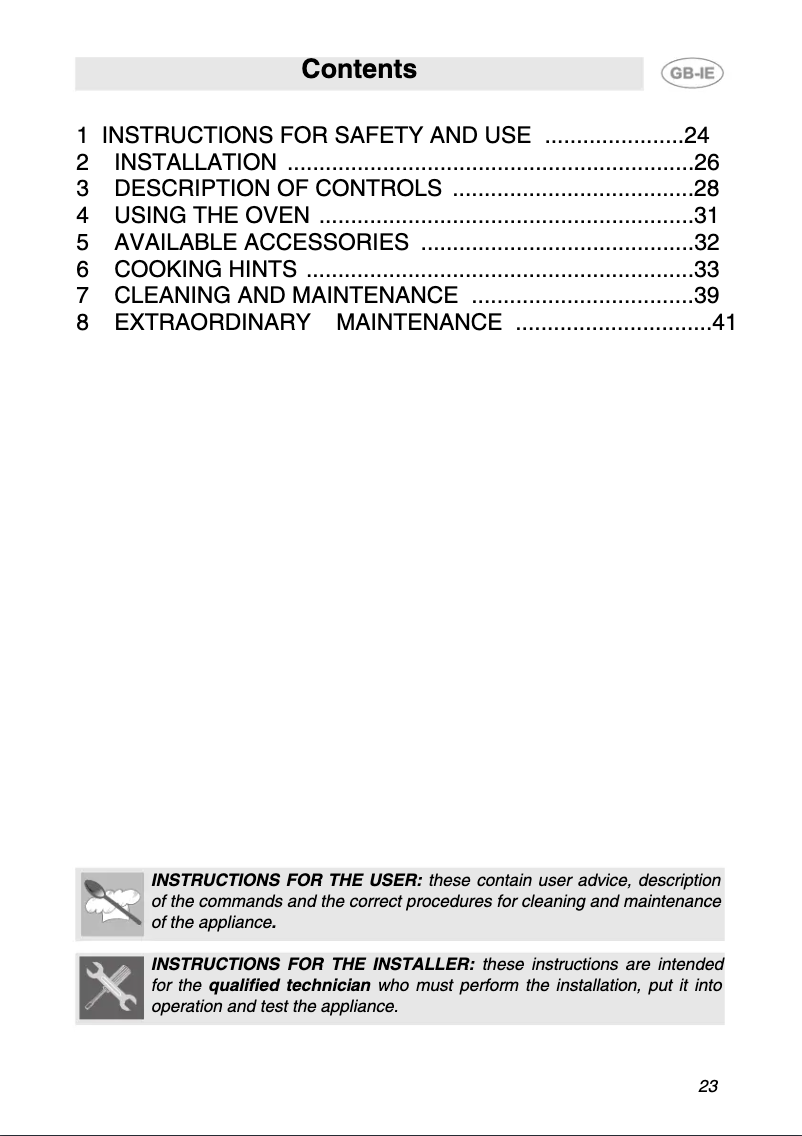 Page 1 de la notice Manuel utilisateur Smeg S890PMFR7