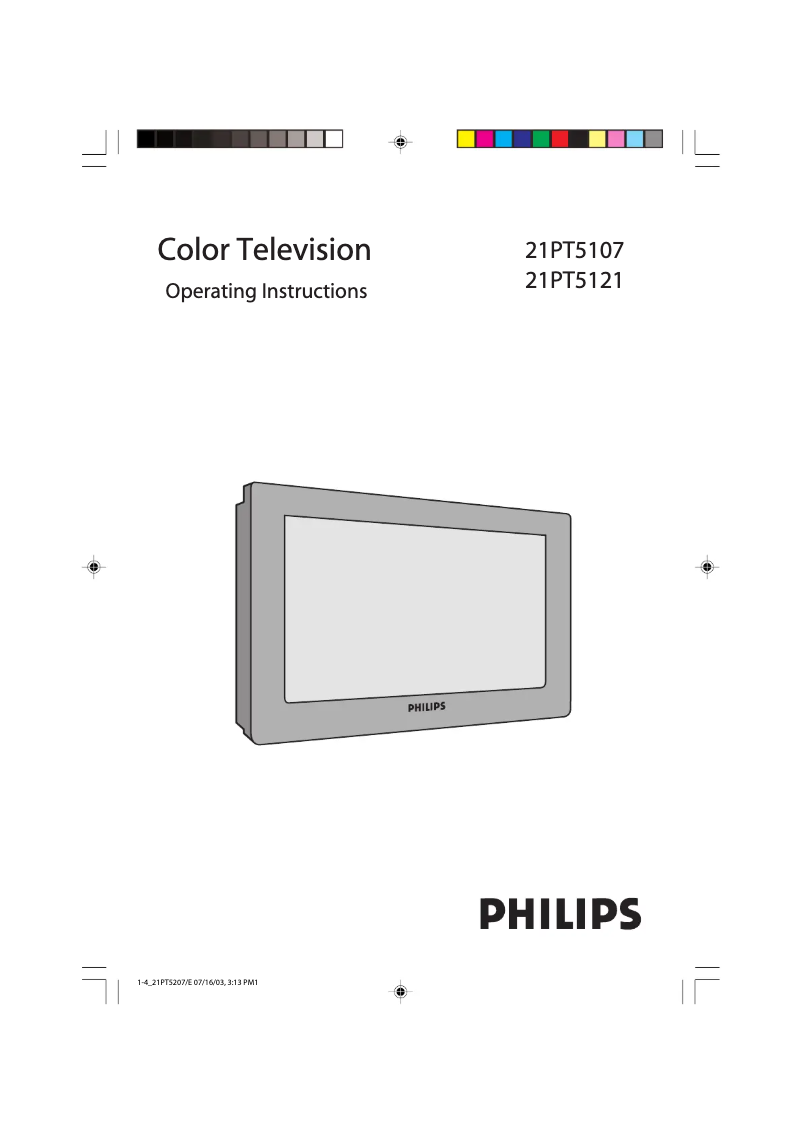 Image de la première page du manuel de l'appareil 21PT5121