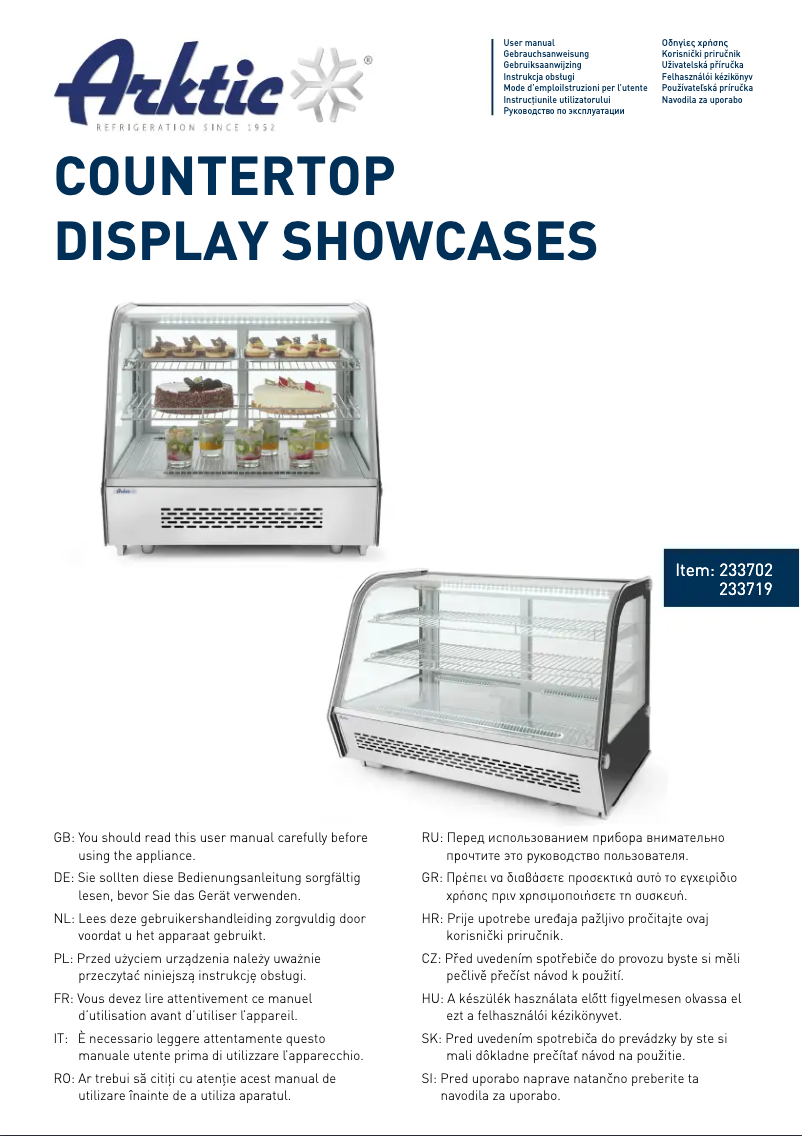 Page 1 de la notice Manuel utilisateur Arktic 233719