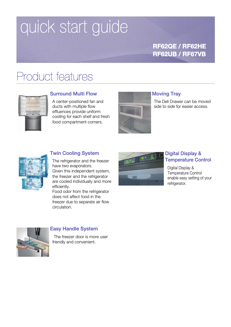 Page 1 de la notice Manuel utilisateur Samsung RF 62 HEPN1