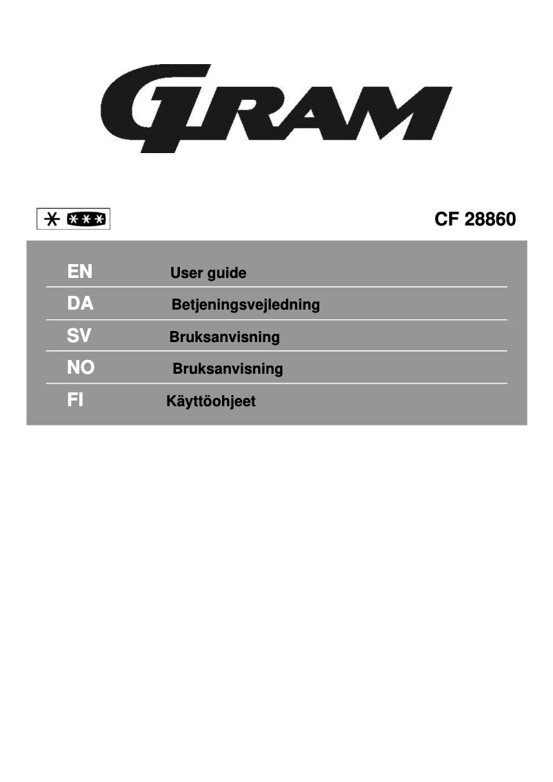 Page 1 de la notice Manuel utilisateur Gram CF 28860