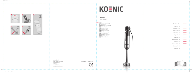 Page n°1 - Manuel utilisateur Koenic KHB 80421