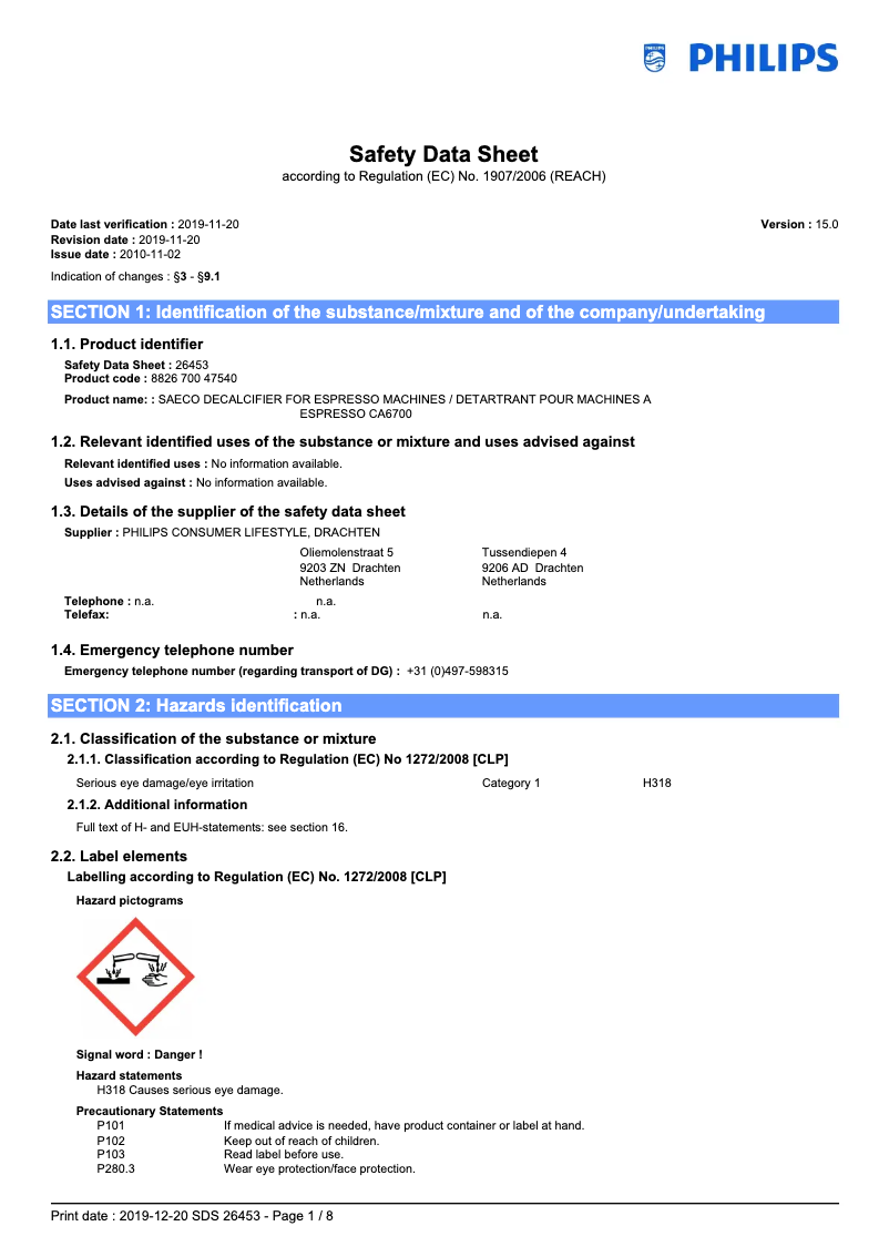 Page n°1 - Guide de démarrage rapide Philips CA6706