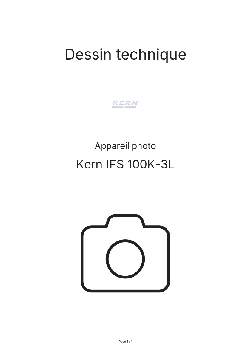 Page n°1 - Dessin technique Kern IFS 100K-3L