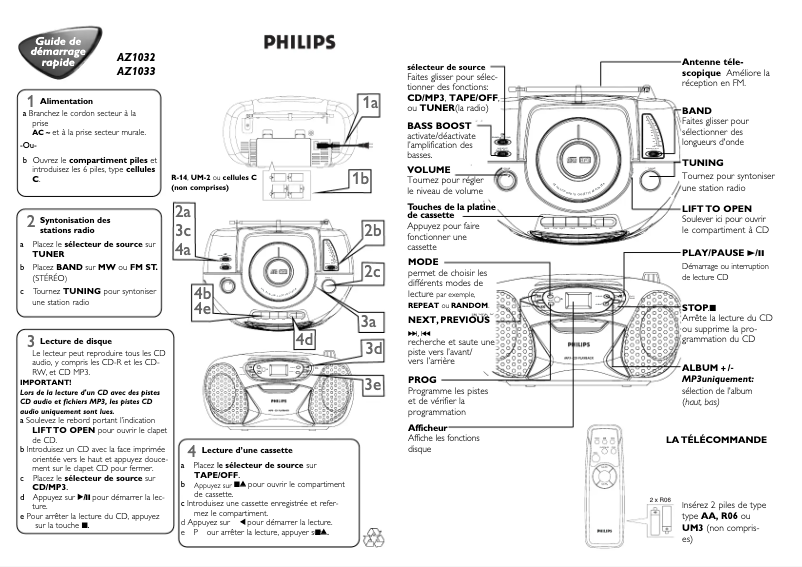 Página 1 del manual Guía de inicio rápido Philips AZ1032