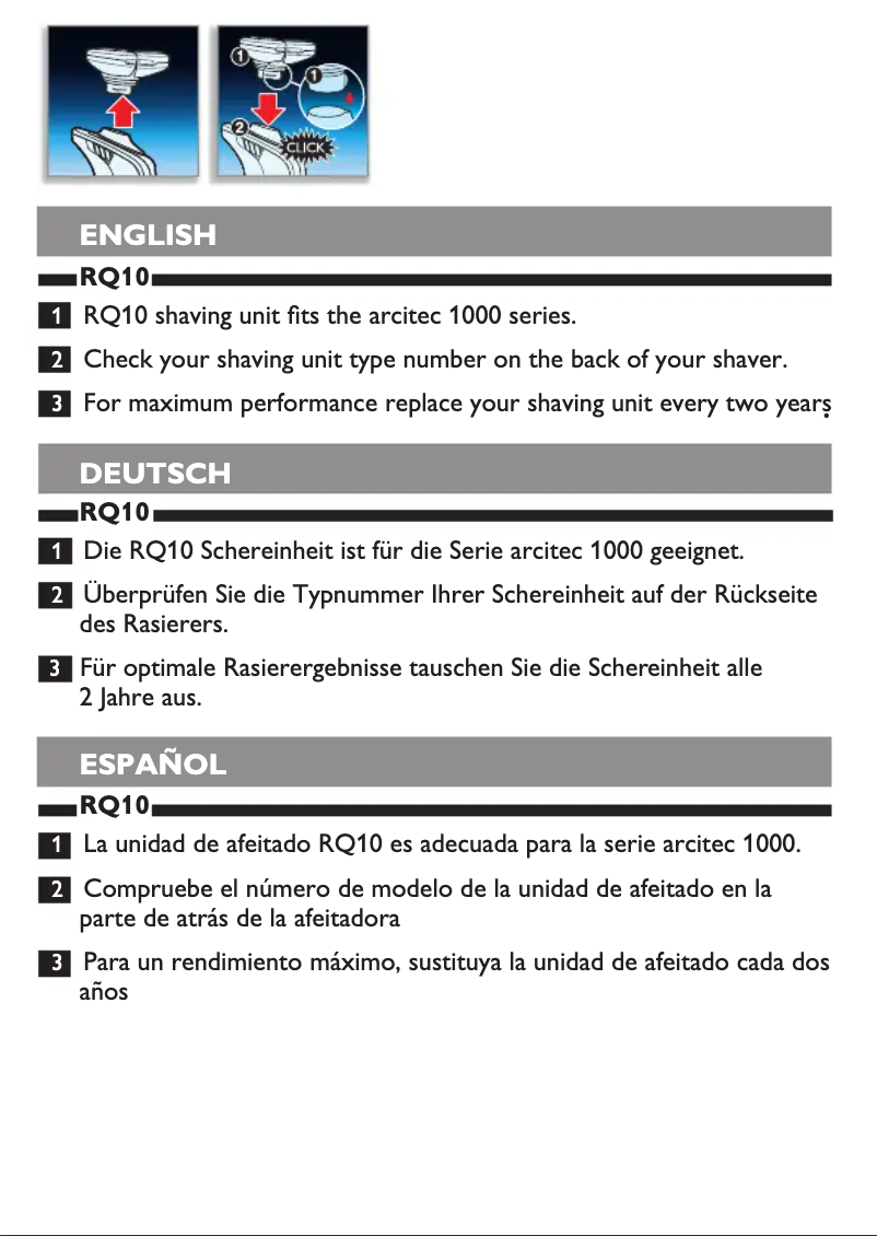 Page n°1 - Manuel utilisateur Philips RQ10