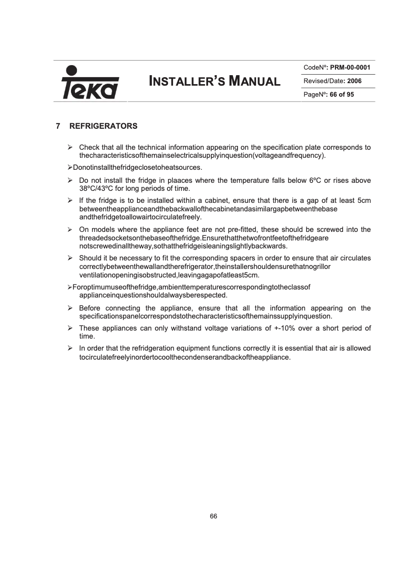 Page 1 de la notice Manuel utilisateur Teka NF 336 X