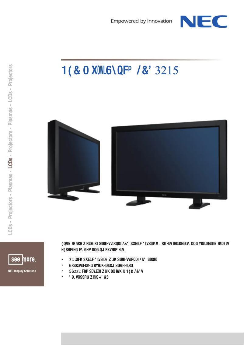 Página 1 del manual Ficha técnica NEC MultiSync LCD3215