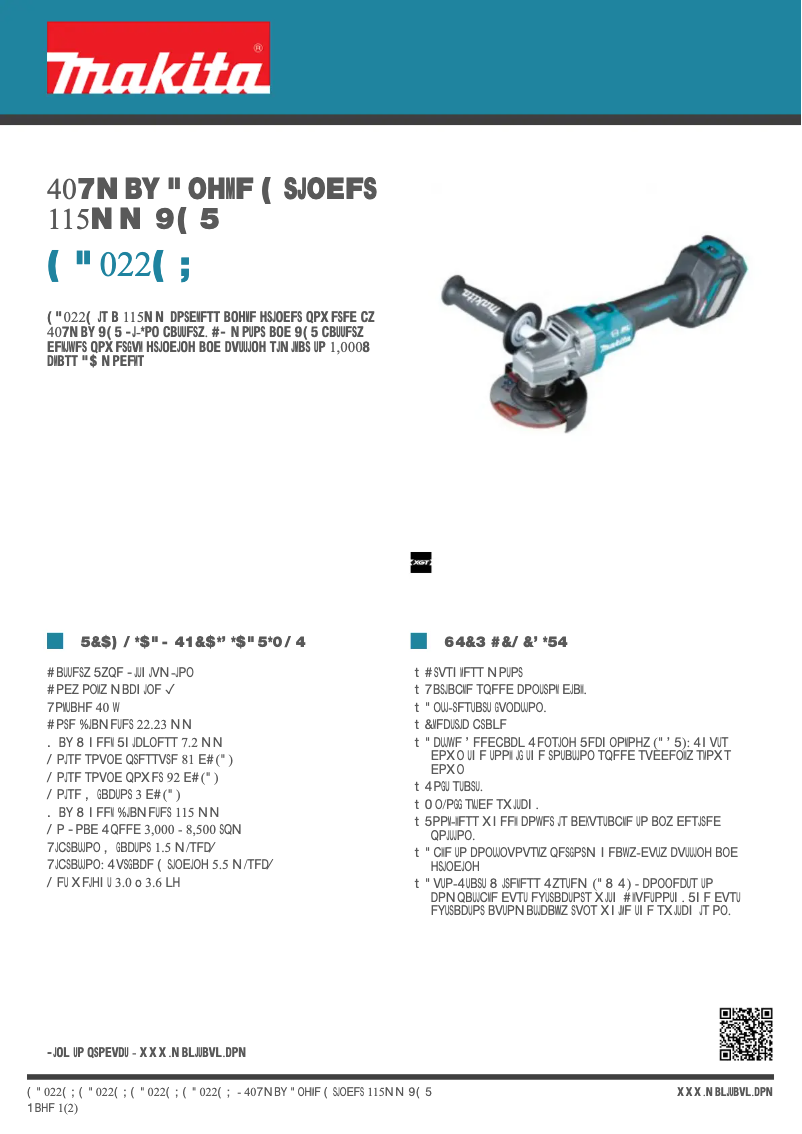 Image de la première page du manuel de l'appareil GA022GZ