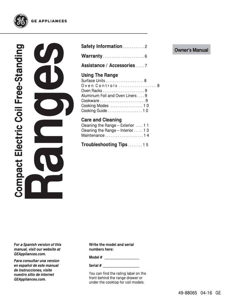 Page n°1 - Manuel d'utilisation et d'entretien Hotpoint RA724KWH