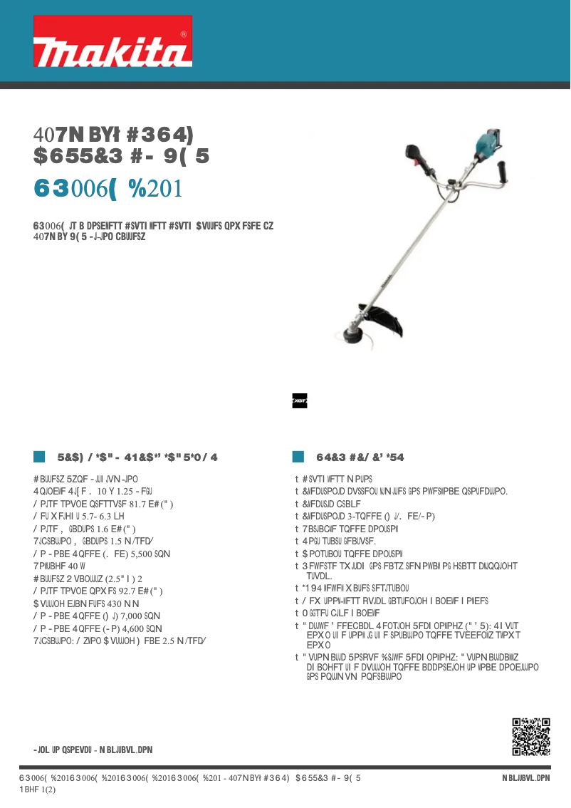 Page n°1 - Fiche technique Makita UR006G
