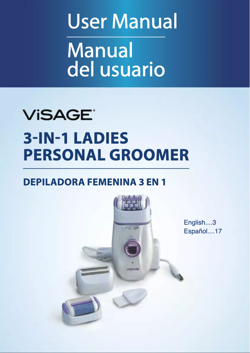 Page 1 de la notice Manuel utilisateur Visage 3 in 1 Ladies Personal Groomer 50059