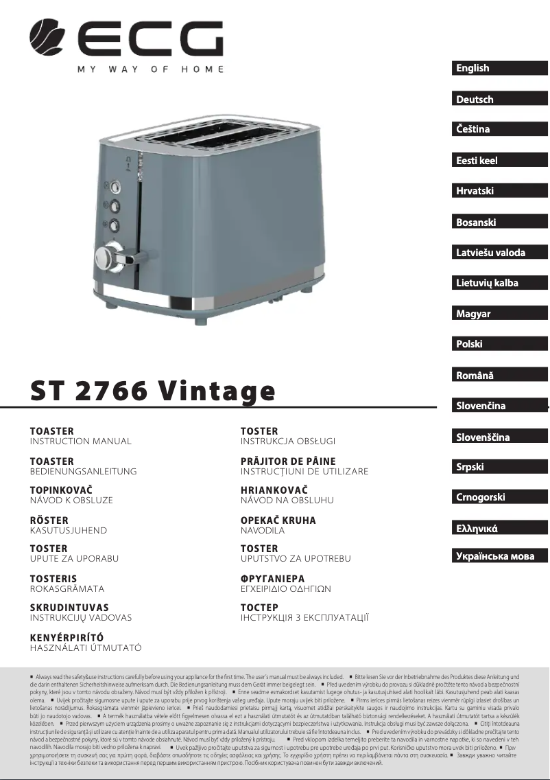 Image de la première page du manuel de l'appareil ST 2766