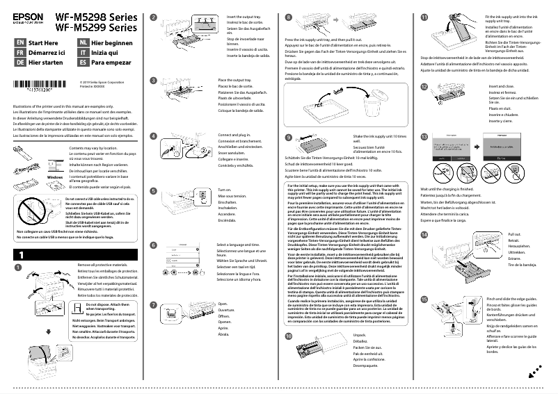 Page n°1 - Guide d'installation Epson WorkForce Pro WF-M5298
