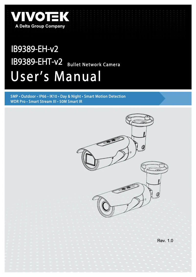 Page 1 de la notice Manuel utilisateur Vivotek IB9389-EH-v2