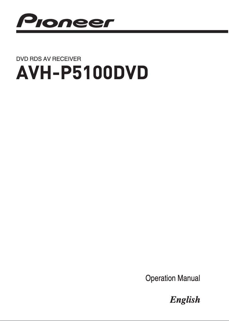 Page 1 de la notice Manuel utilisateur Pioneer AVH-P5100DVD
