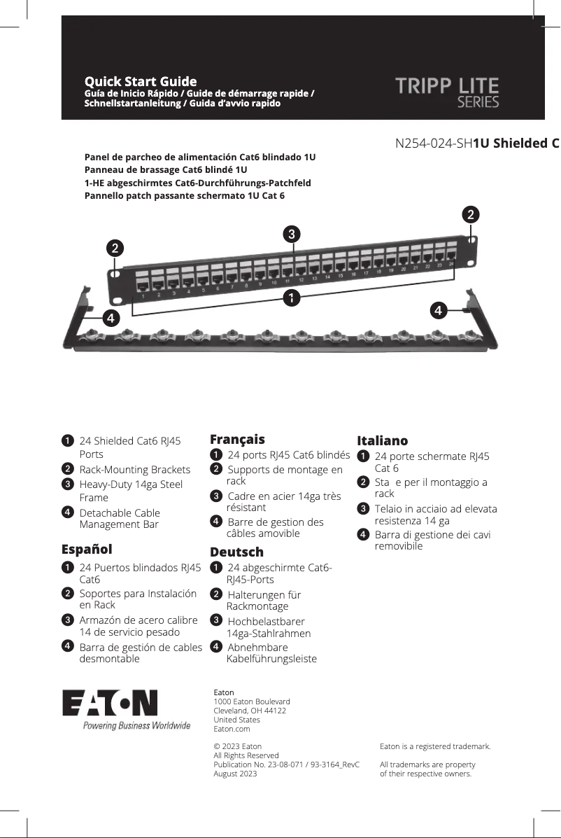Page n°1 - Manuel utilisateur Tripp Lite N254-024-SH