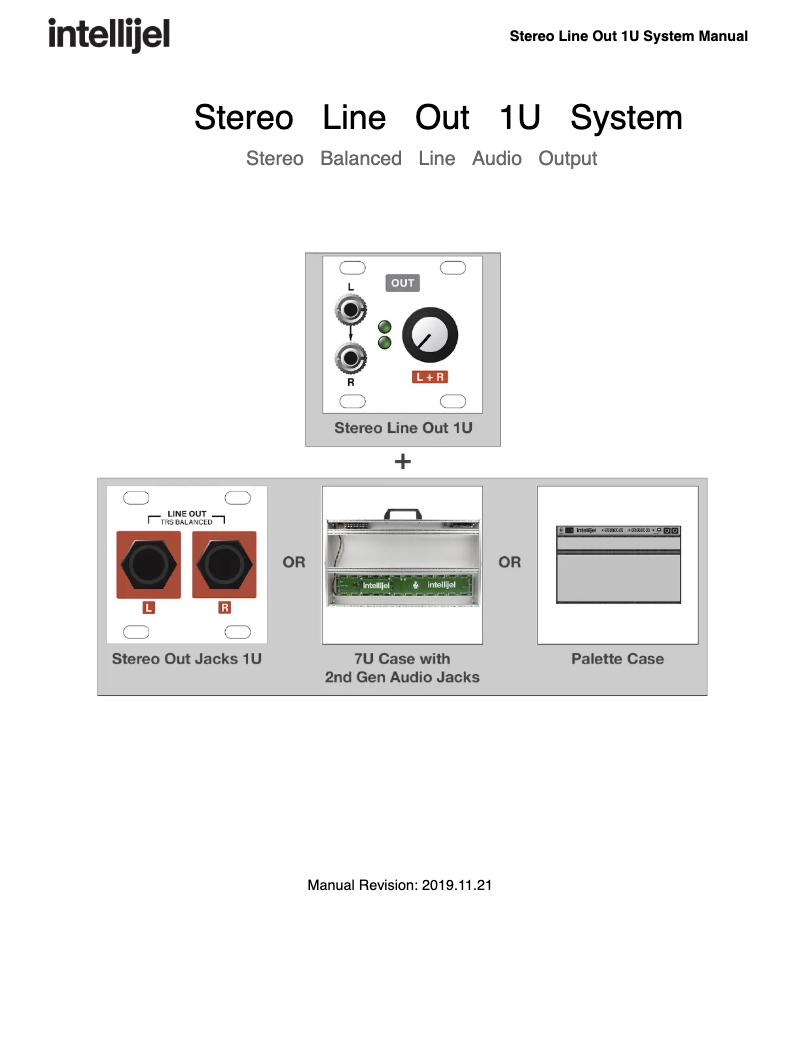 Page n°1 - Manuel utilisateur Intellijel Stereo Line Out 1U System