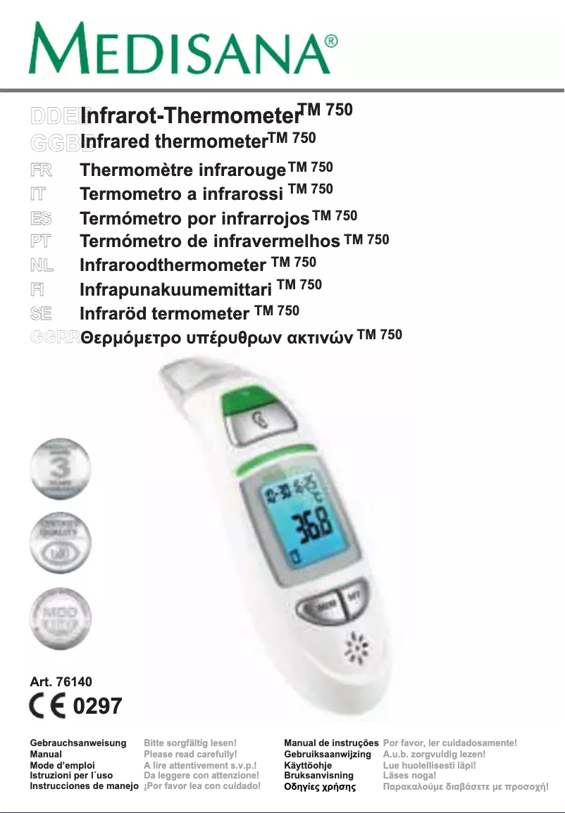 Página 1 del manual Manual de usuario Medisana TM750