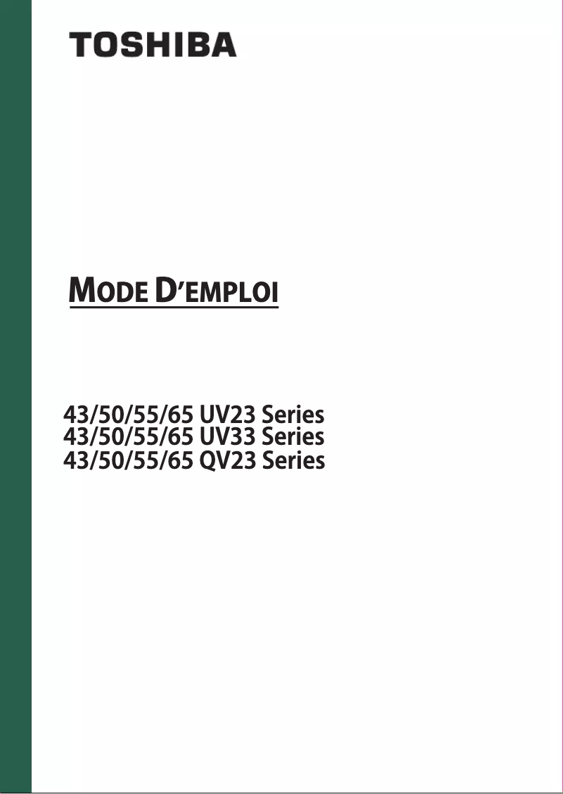 Page 1 de la notice Manuel utilisateur Toshiba 55QV2363DG