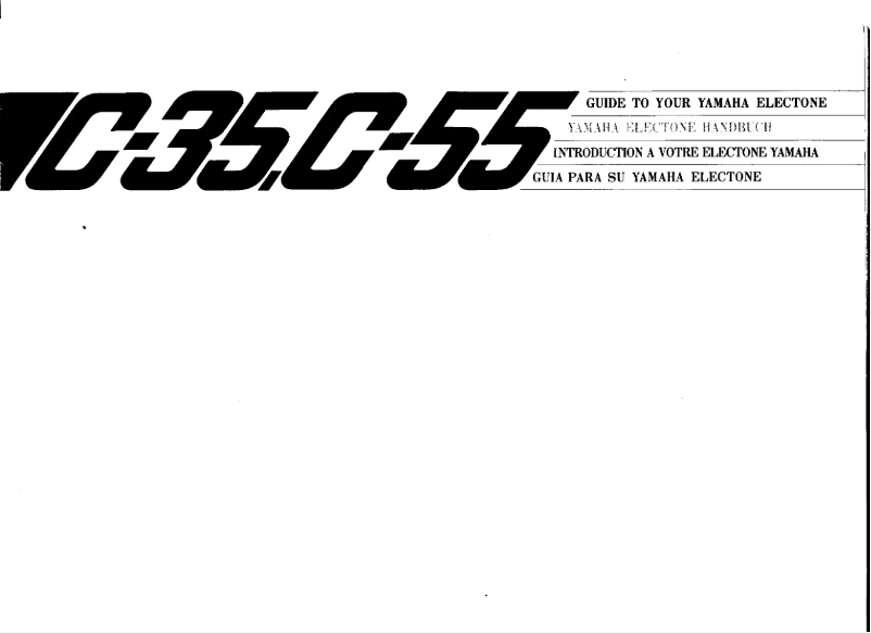 Page n°1 - Manuel utilisateur Yamaha Electone C-55N