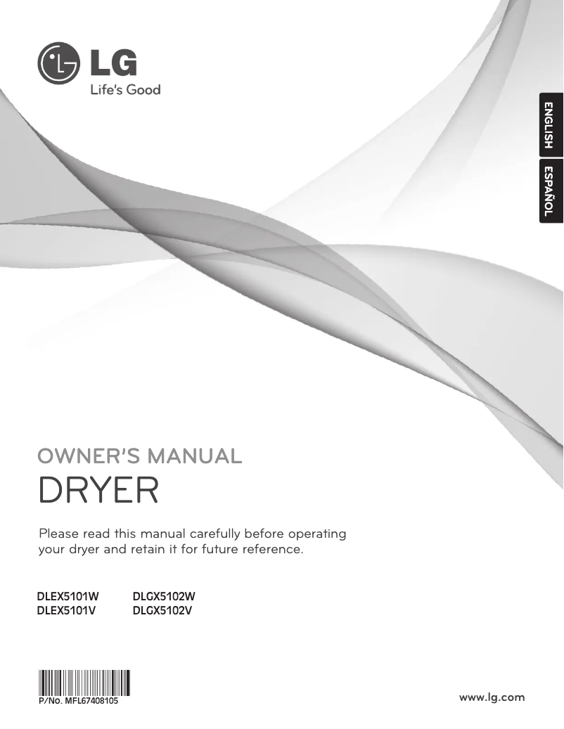 Page n°1 - Manuel utilisateur LG DLGX5102W