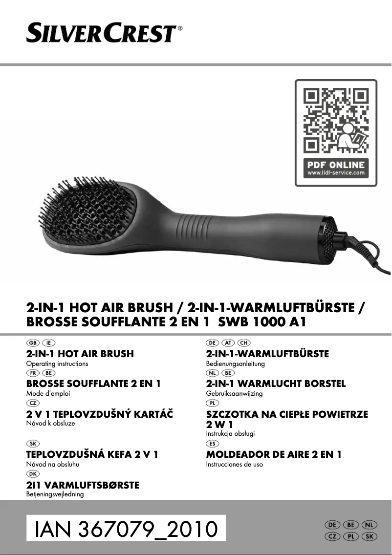 Page n°1 - Manuel utilisateur SilverCrest SWB 1000 A1
