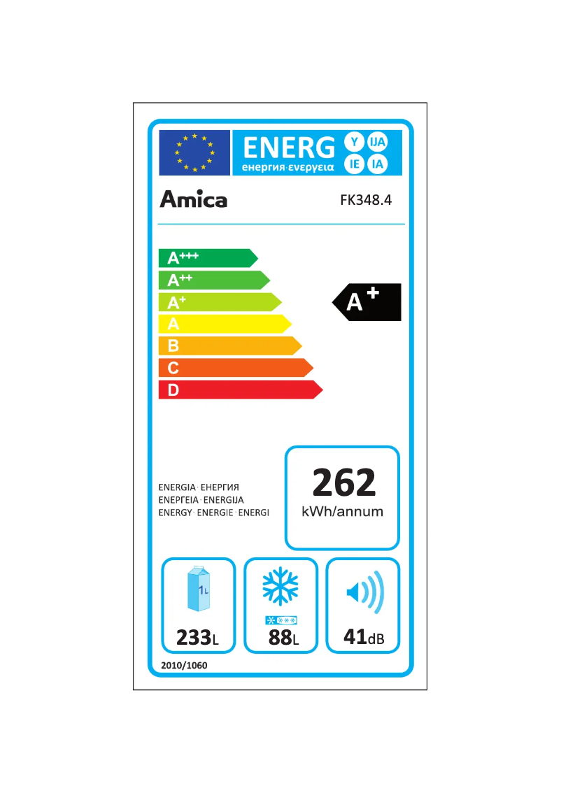 Page n°1 - Manuel utilisateur Amica FK348.4X