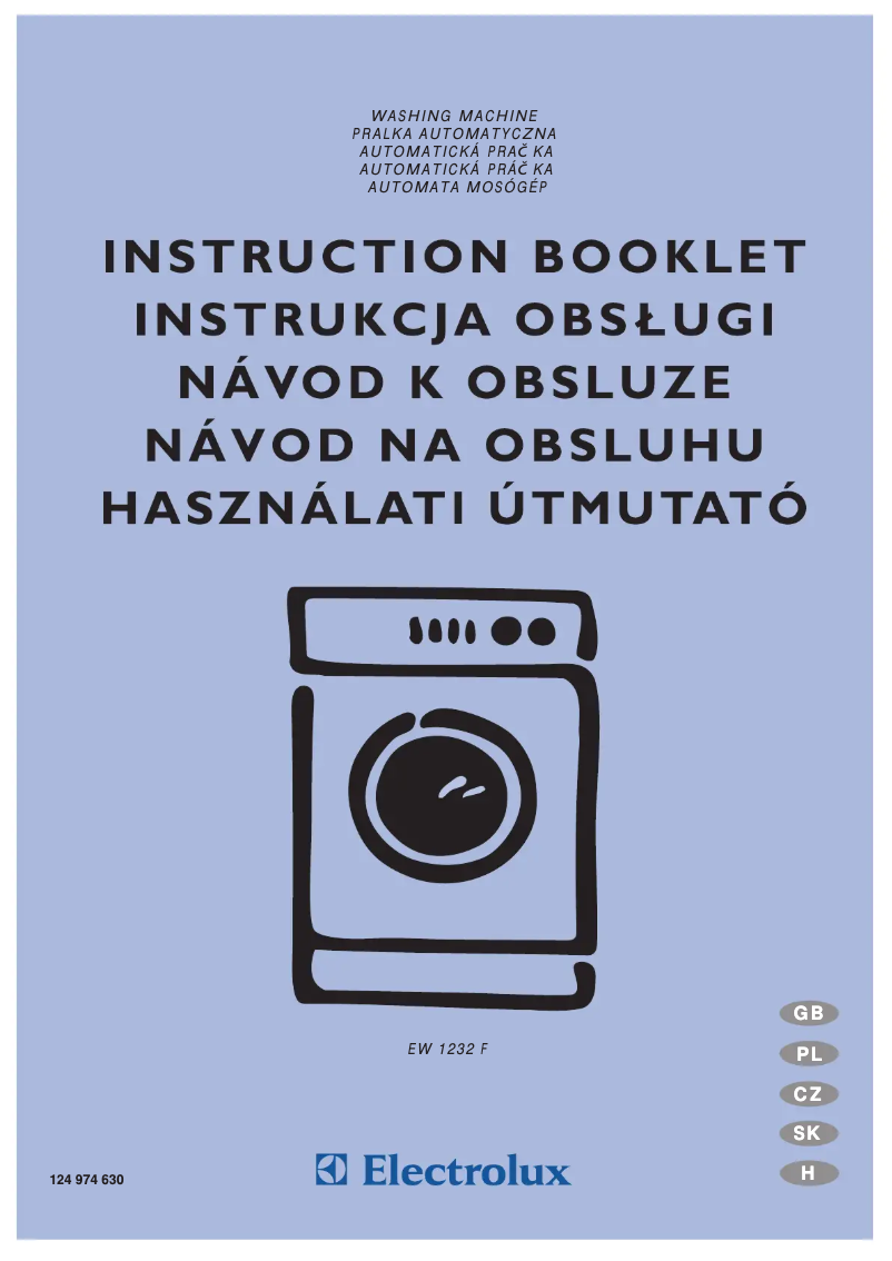 Page n°1 - Manuel utilisateur Electrolux EW 1232f
