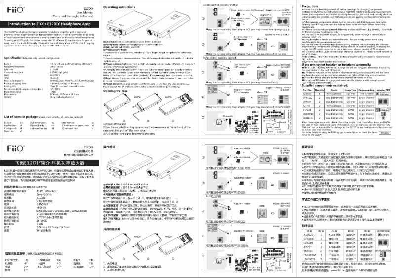 Page n°1 - Manuel utilisateur FiiO E12DIY