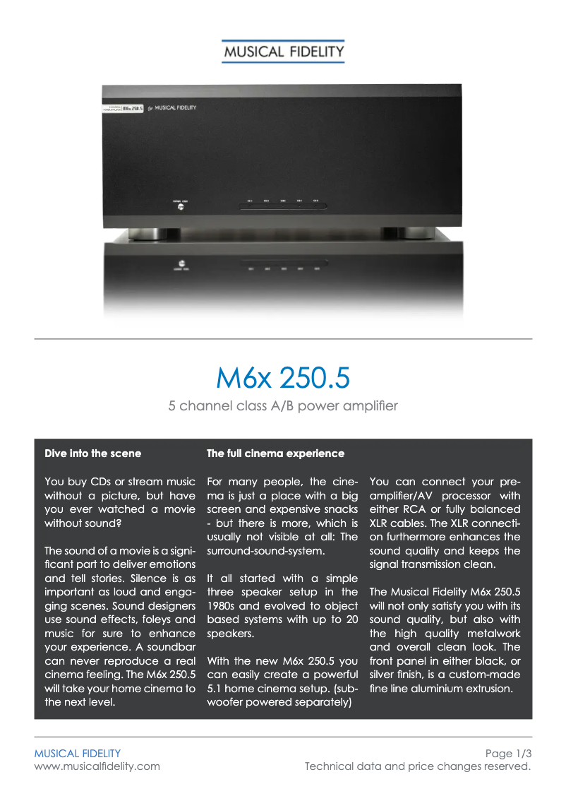 Image de la première page du manuel de l'appareil M6x 250.5