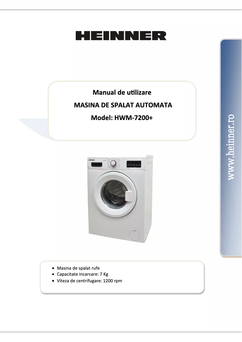 Page 1 de la notice Manuel utilisateur Heinner HWM-7200+