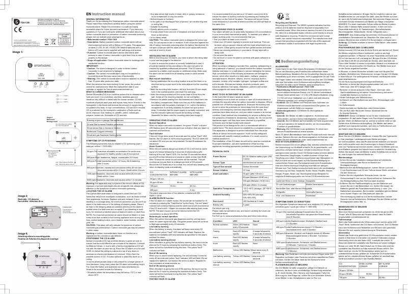 Page n°1 - Manuel utilisateur Smartwares FGA-1308