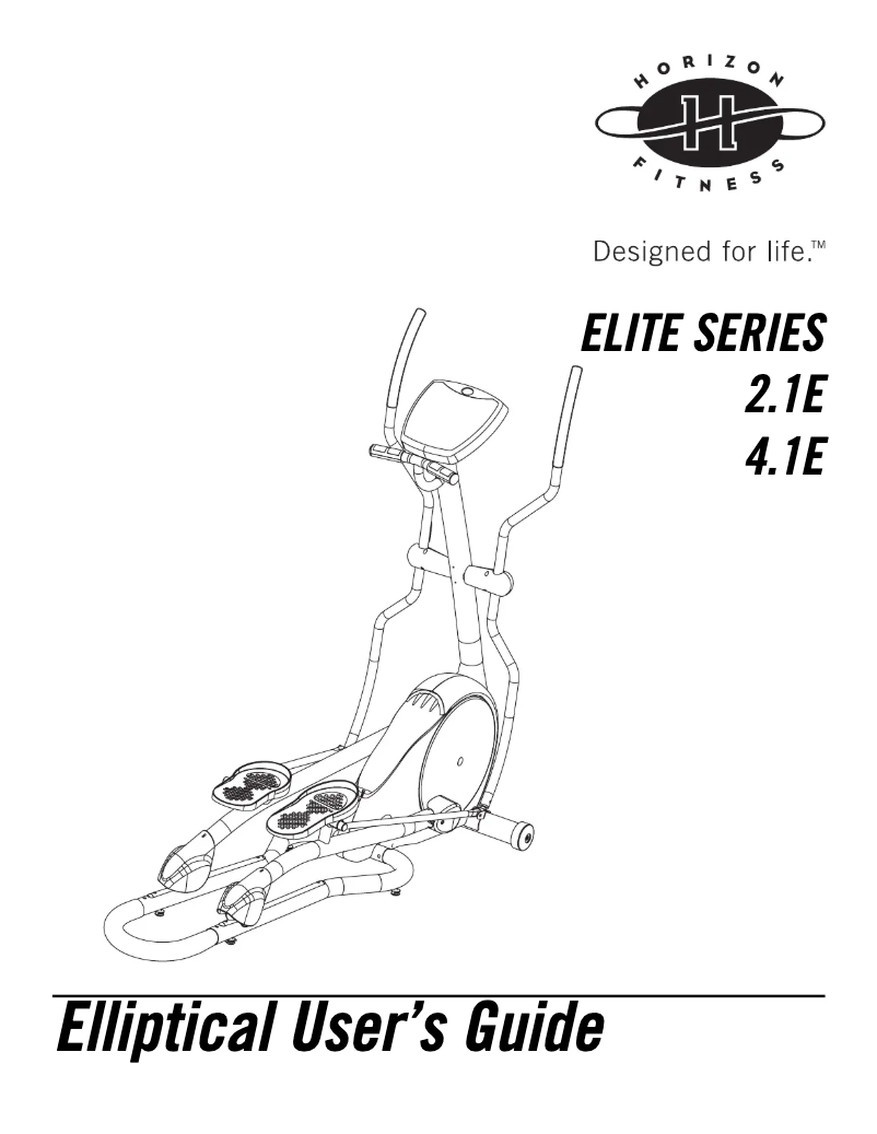 Page 1 de la notice Manuel utilisateur Horizon Fitness Elite 2.1E