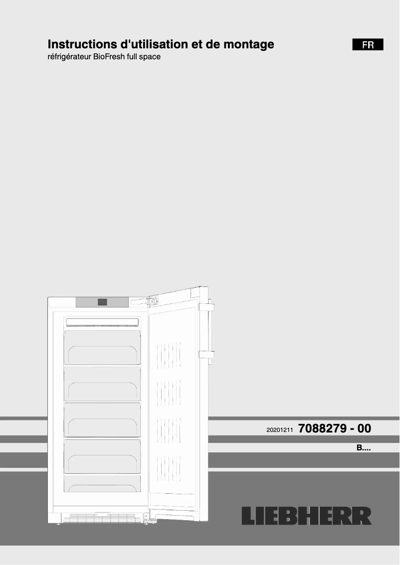Page n°1 - Manuel utilisateur Liebherr B 2830 Comfort BioFresh