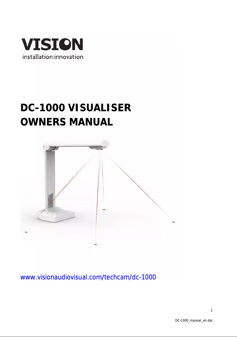 Image de la première page du manuel de l'appareil DC 1000