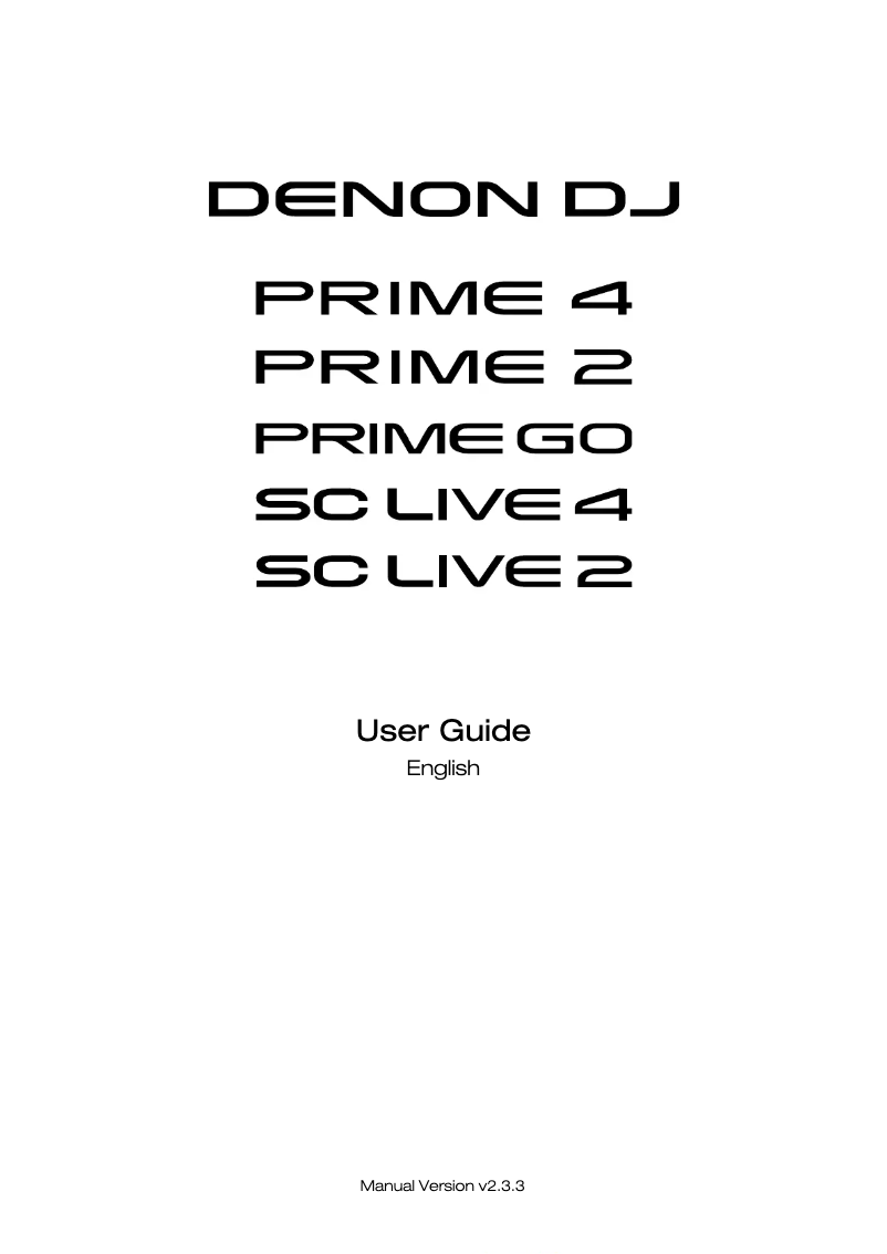 Page n°1 - Manuel utilisateur Denon DJ SC Live 2