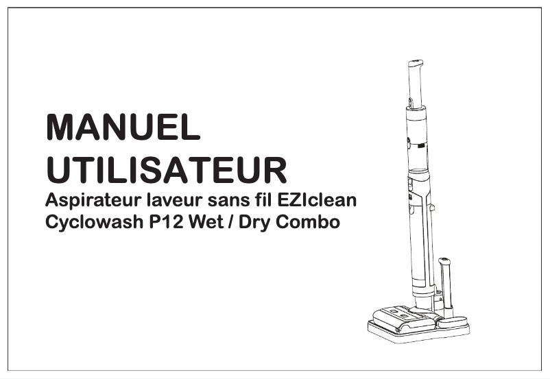 Page 1 de la notice Manuel utilisateur EZIclean Cyclowash P12 Wet & Dry Combo
