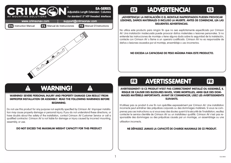 Image de la première page du manuel de l'appareil EA01218