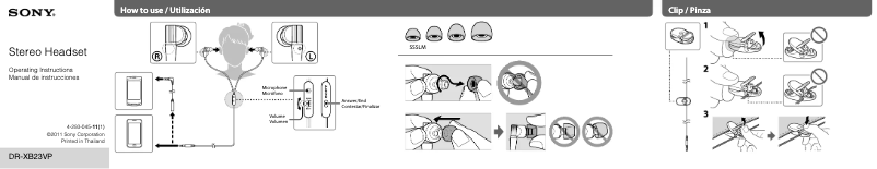 Page 1 de la notice Manuel utilisateur Sony DR-XB23VP