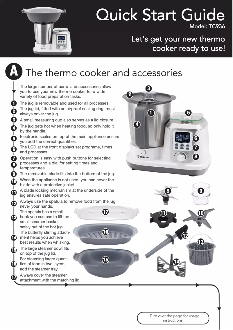 Page 1 de la notice Guide de démarrage rapide Stirling TC936