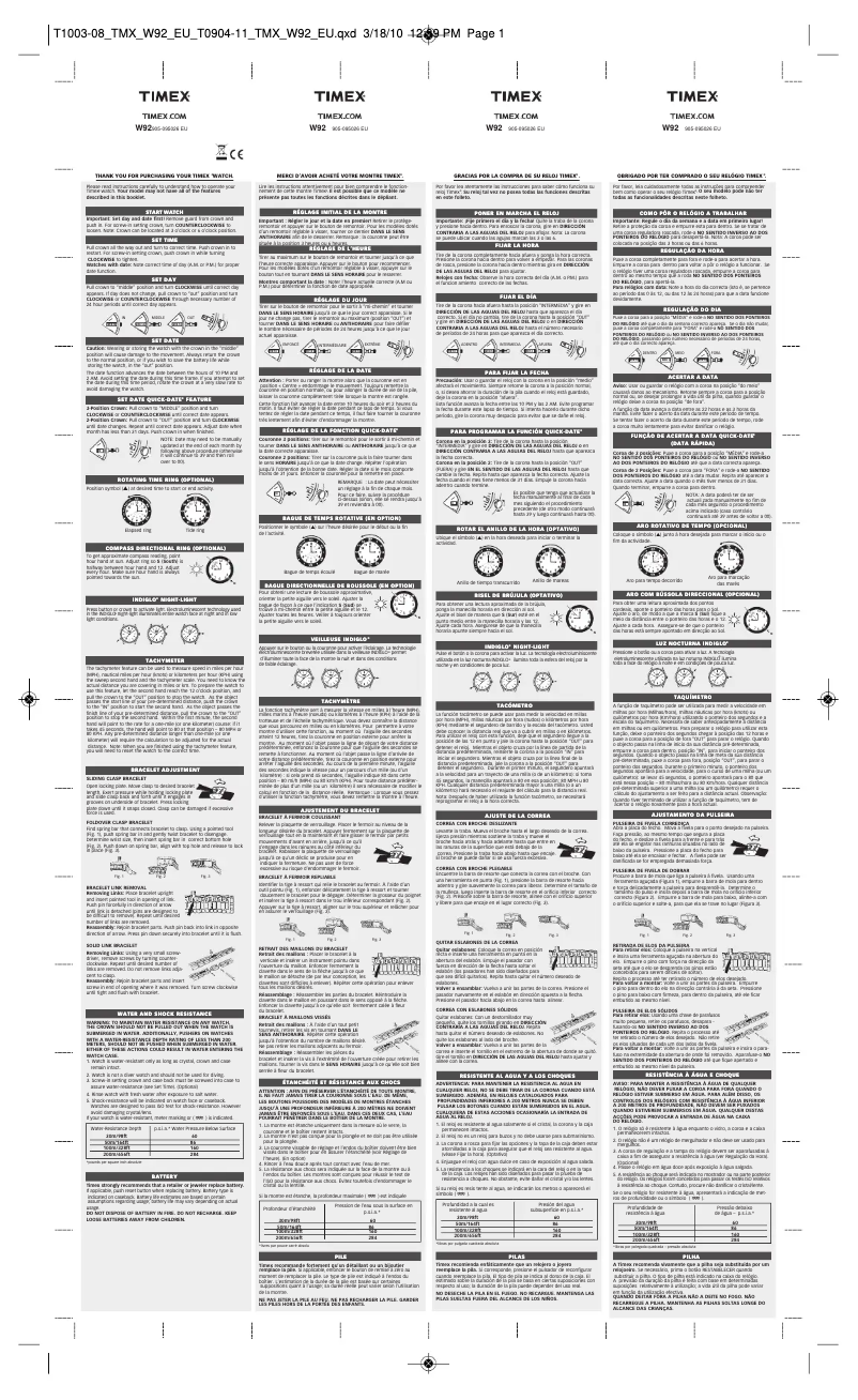 Página 1 del manual Manual de usuario Timex The Waterbury