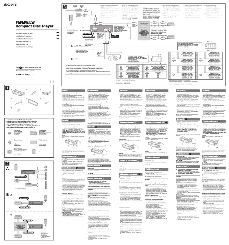 Page n°1 - Mode d'emploi Sony CDX-GT50UI